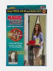 Черный антимоскитная сетка Magic Mesh - шторы на магнитах для дома и дачи