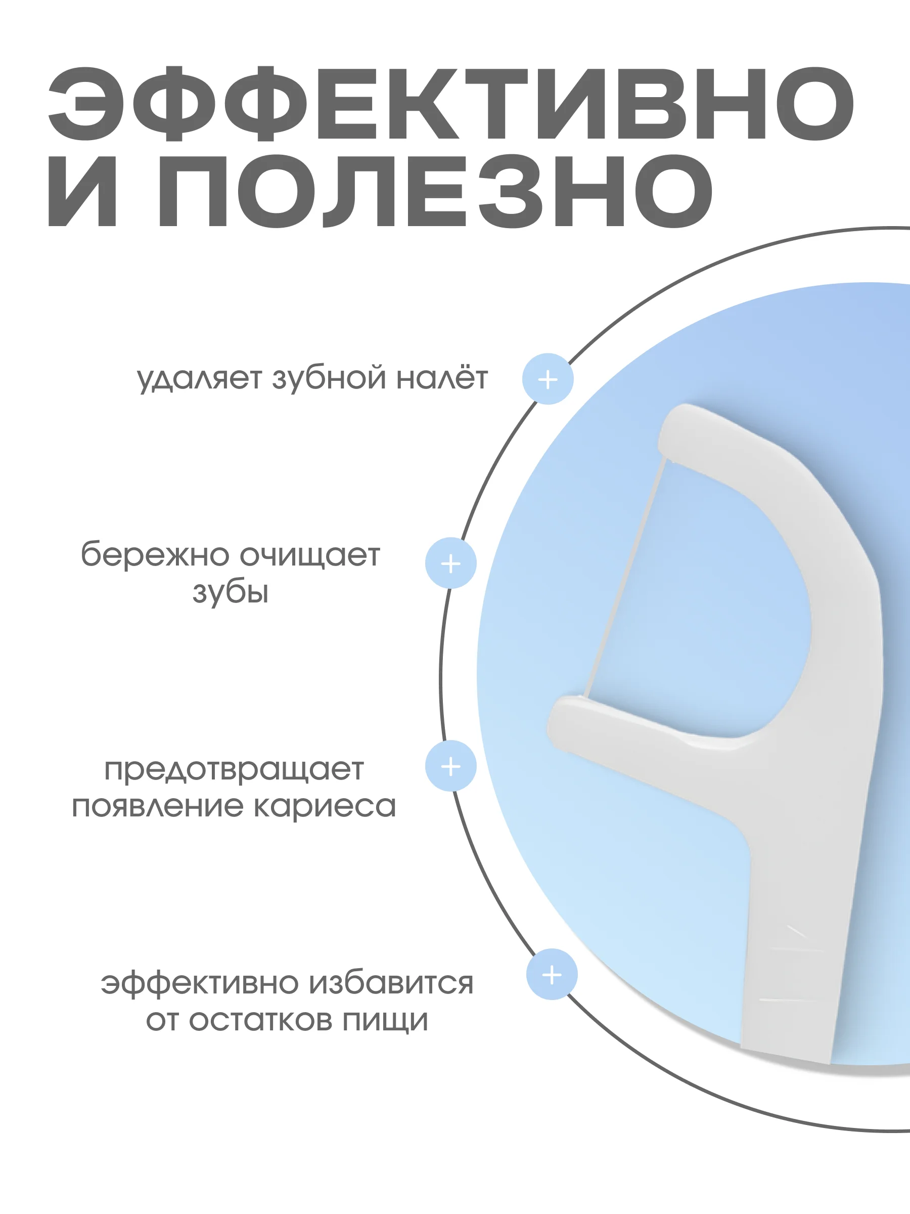 Зубочистки с зубной нитью, 100 шт/ Зубная нить, зубочистка флоссер/ Пластиковые зубочистки