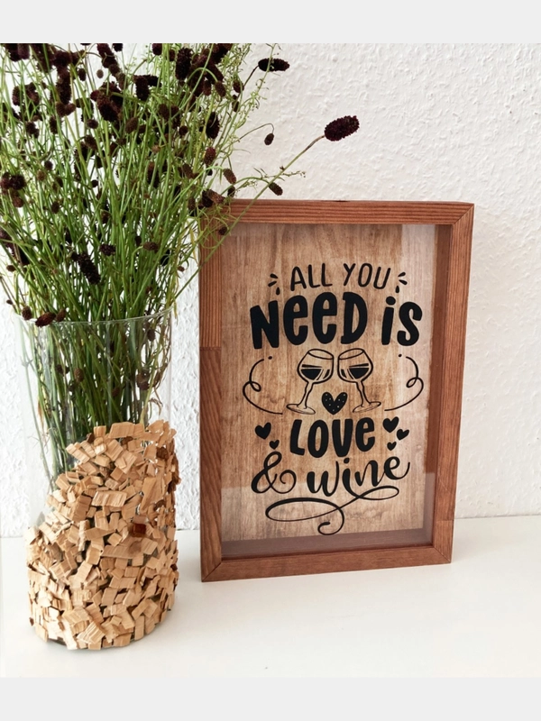 Копилка для винных пробок ALL YOU NEED IS LOVE, наклейка на стекле