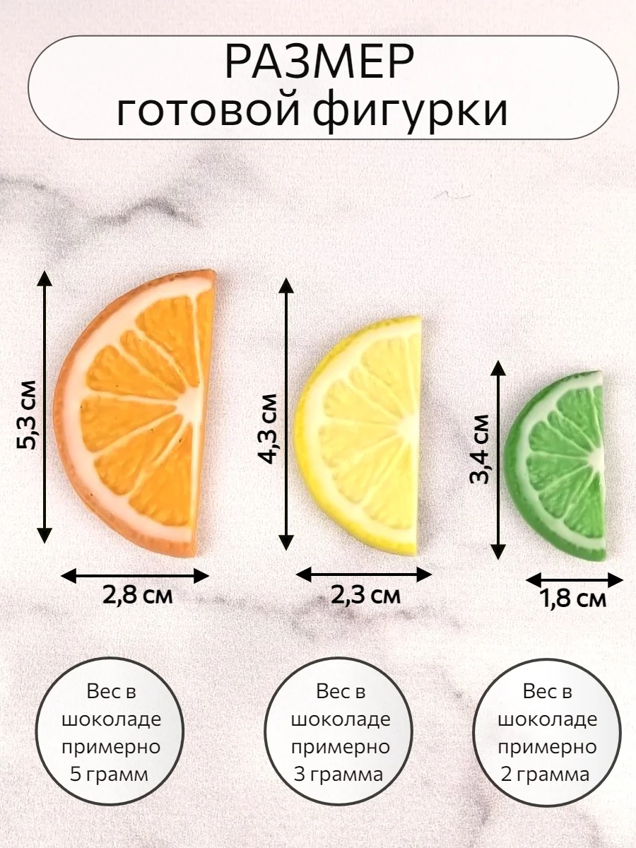 Силиконовая форма молд для шоколада "Дольки цитрусовых"