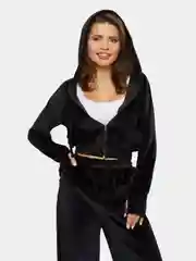 Черный женский велюровый костюм