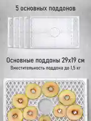 Черный сушилка для овощей и фруктов STINGRAY ST-FD715B 5 уровней,мощность 500 Вт, черный/сталь