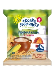 Каша печёная КОГДА Я ВЫРАСТУ 5 злаков с 6 мес 40г* 14шт