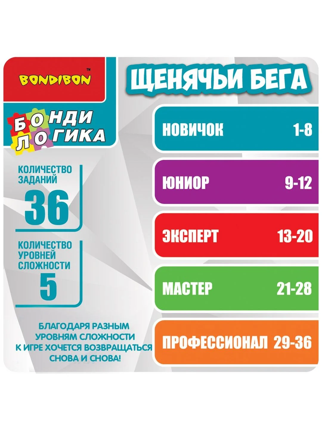 Настольная игра головоломка ЩЕНЯЧЬИ БЕГА Bondibon развивающая игрушка на логику для детей