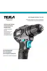 Аккумуляторная дрель TESLA TCD12BL 12.0В, 2 аккумулятора, зарядка, кейс