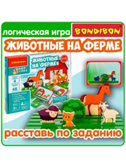 Развивающая игра "Животные на ферме" Bondibon логическая игрушка Монтессори