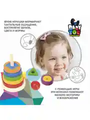 Сортер деревянный для малышей IQ-Сортер Bondibon развивающая игрушка Монтессори