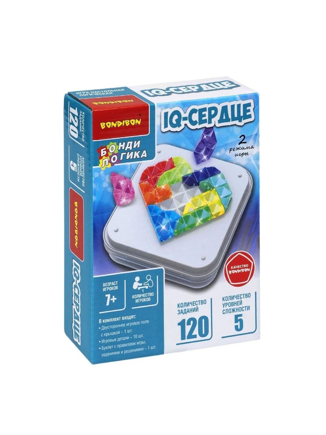 Головоломка тетрис цветной IQ Сердце Bondibon мини игры в дорогу