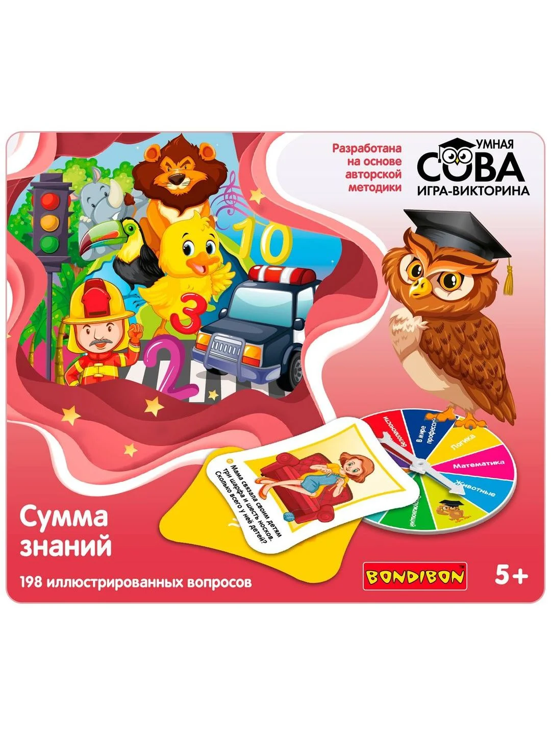 Настольная игра викторина "Сумма знаний" умная сова, Bondibon