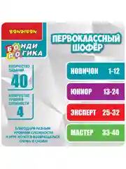 Настольная игра головоломка для детей БондиЛогика "Первоклассный шофёр", 40 заданий на логику