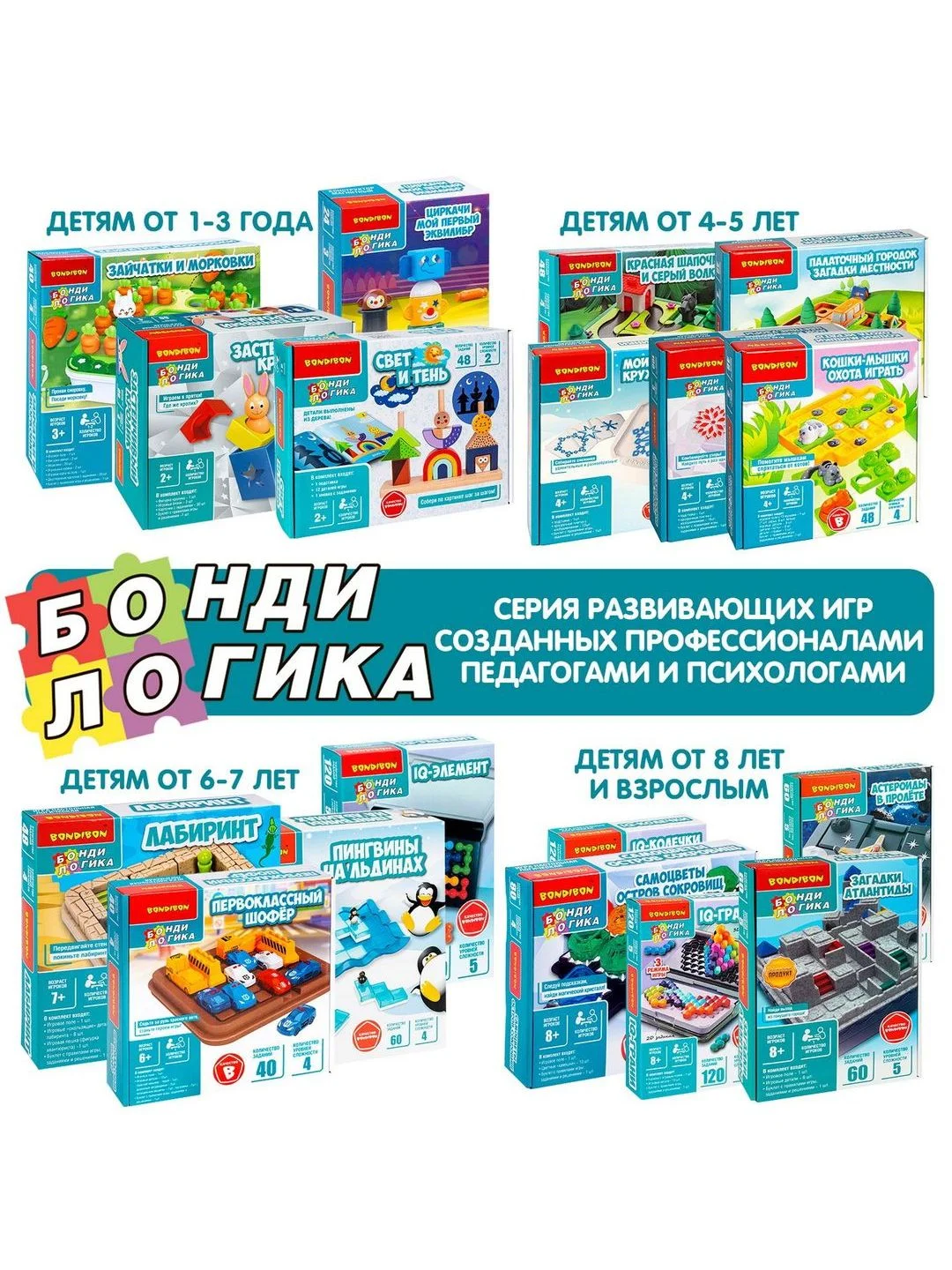 Головоломка для детей Кубики-Малевичи Bondibon развивающая игрушка нейротренажер