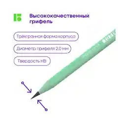 Карандаш ч/г Berlingo "Flexy Pastel" HB, с ластиком, трехгранный, заточен., ПВХ-бокс