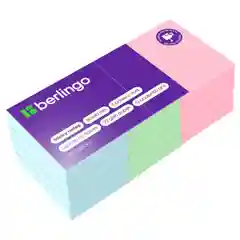 Самоклеящийся блок Berlingo "Ultra Sticky", 50*40мм, 12 блоков по 100л., 3 цвета