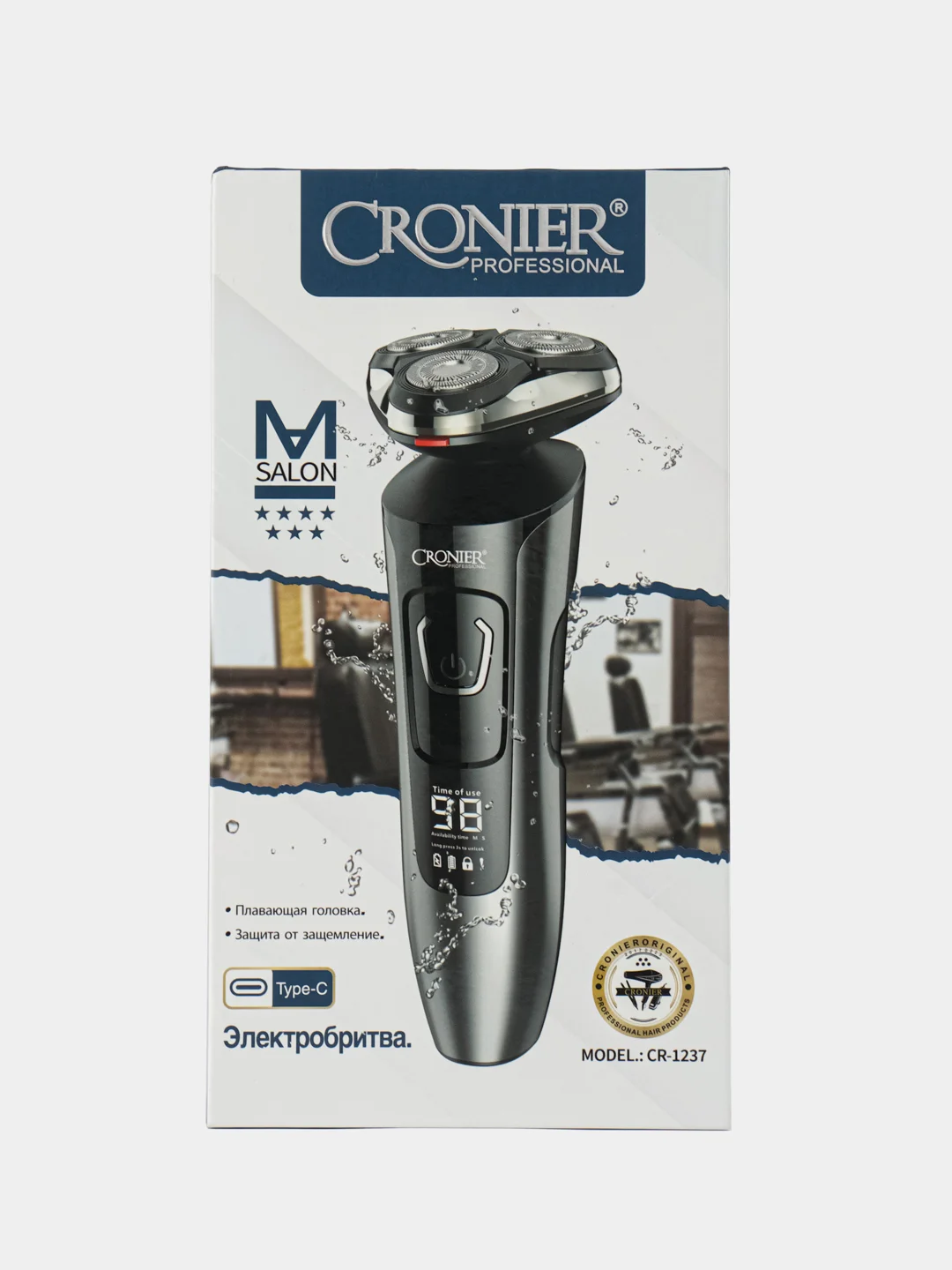 Электробритва мужская CRONIER CR-1237, беспроводная машинка для бритья