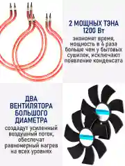 Черный профессиональная сушилка для овощей и фруктов ST-FD710A , 8 поддонов, черный