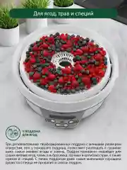 Белый сушилка для овощей и фруктов, пастилы MARTA MT-FD1888C, 14 поддонов, диаметр 32см