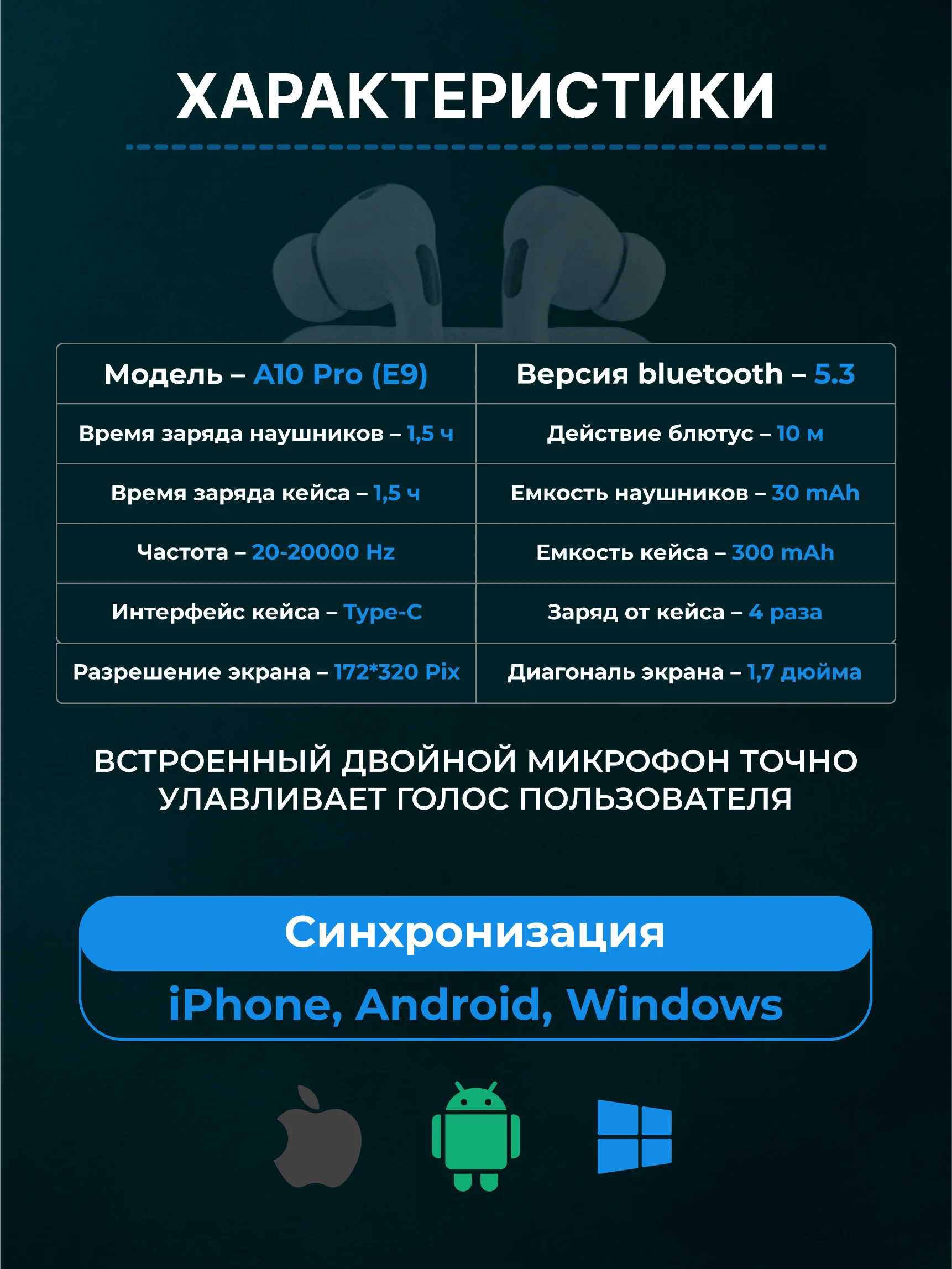 Серебряный наушники беспроводные A.Pods Pro 2, A.Pods 2, 3, TWS J18 для iPhone, Android