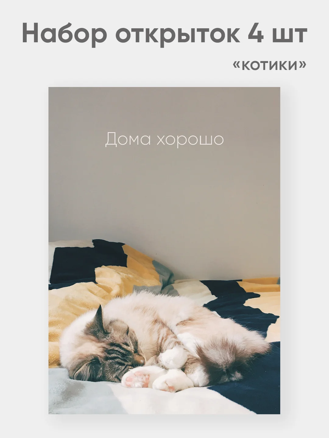Набор открыток "Котики" набор 4 штуки А6