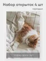 Набор открыток "Котики" набор 4 штуки А6