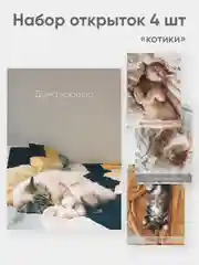 Набор открыток "Котики" набор 4 штуки А6