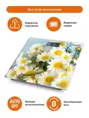 Белый весы электронные HOME ELEMENT HE-SC906 ромашковое поле