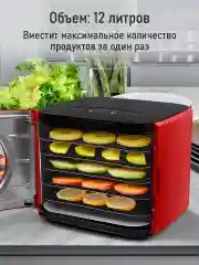 Черный электросушилка для овощей и фруктов MARTA MT-FD1890A черный/красный