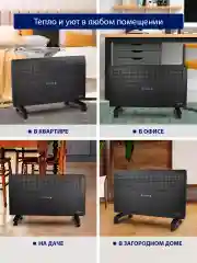 Черный конвекторный обогреватель STINGRAY ST-CH1021A с креплением для настенного монтажа /3000 Вт