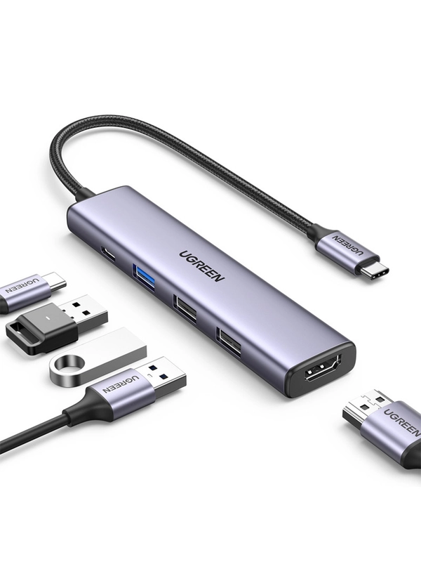 Конвертер многофункциональный UGREEN CM478 (15495) USB-C To HDMI+1xUSB30 A+2xUSB20 A+PD