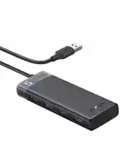 Черный хаб UGREEN CM653 (15548) 4-Port USB-A Hub. Цвет: черный
