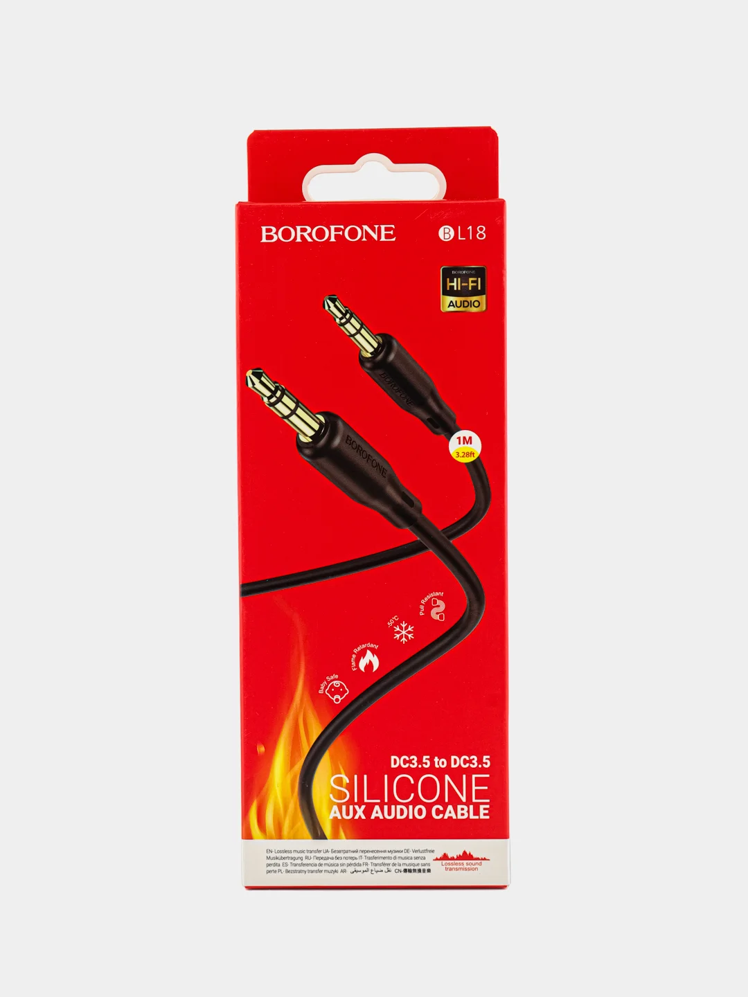 Черный акустический кабель AUX Borofone BL18, 3.5 мм, AUX, Type-C, Lightning