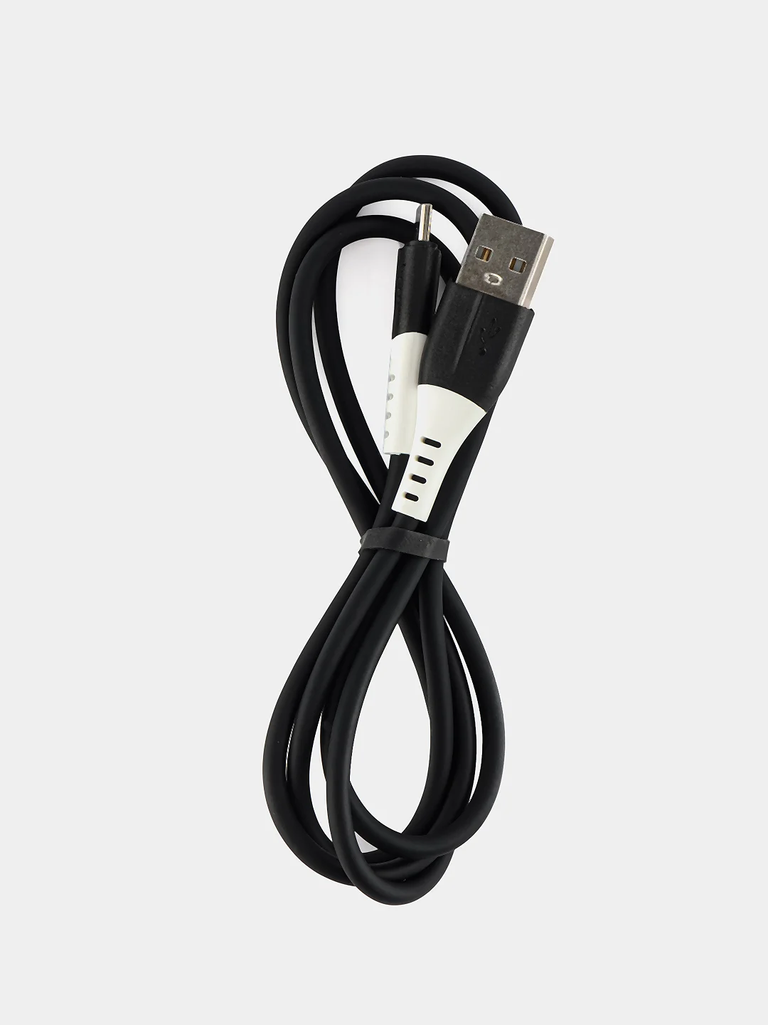 Черный micro USB кабель для зарядки телефона Android / быстрая зарядка 2.4A / силикон, термостойкий