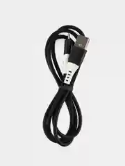 Черный micro USB кабель для зарядки телефона Android / быстрая зарядка 2.4A / силикон, термостойкий