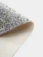 Серебряный кожзам для рукоделия глиттер,  крупные  блестки, А4, А5, экокожа