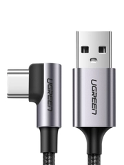 Кабель UGREEN US284 (70255) Angled 90° USB-C Male to USB2.0 A Male 3A Data Cable.
