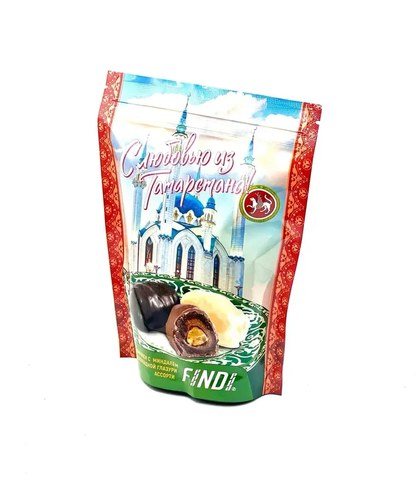 Финики с миндалем Findi Assorted, в шоколадной глазури, 150 г
