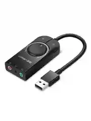 Черный внешняя стерео звуковая карта UGREEN CM129 (50599) USB External Stereo Sound Adapter.