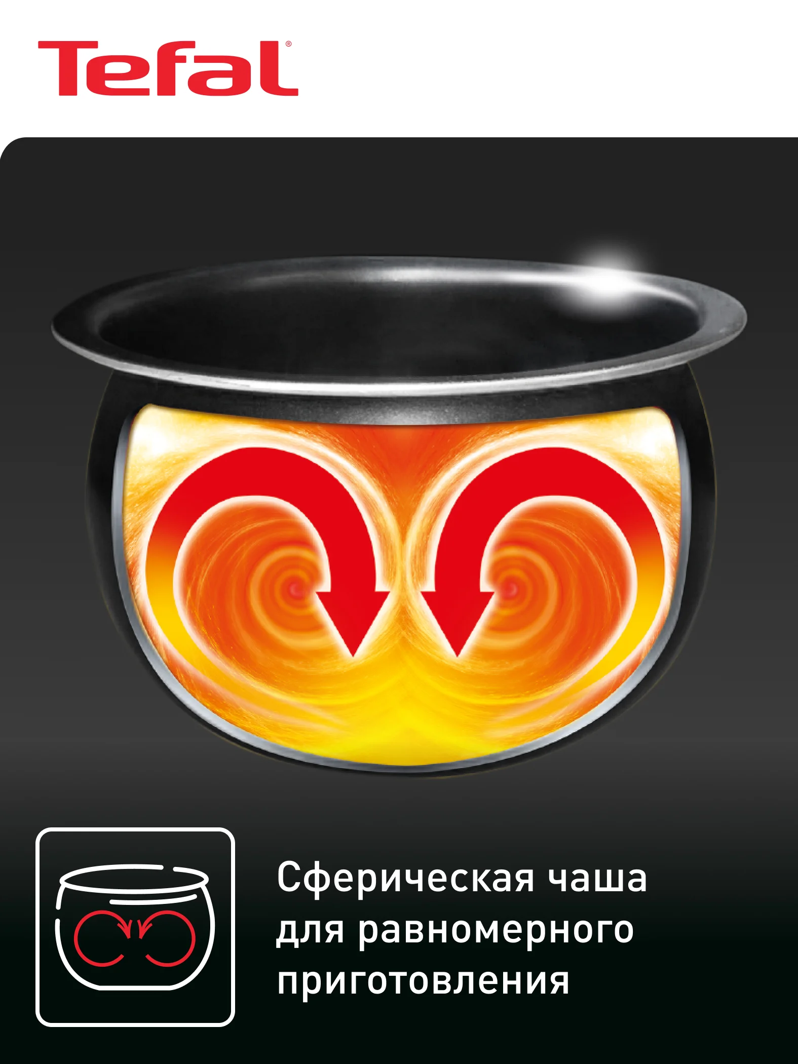 Черный мультиварка Tefal RK745832 со сферической чашей