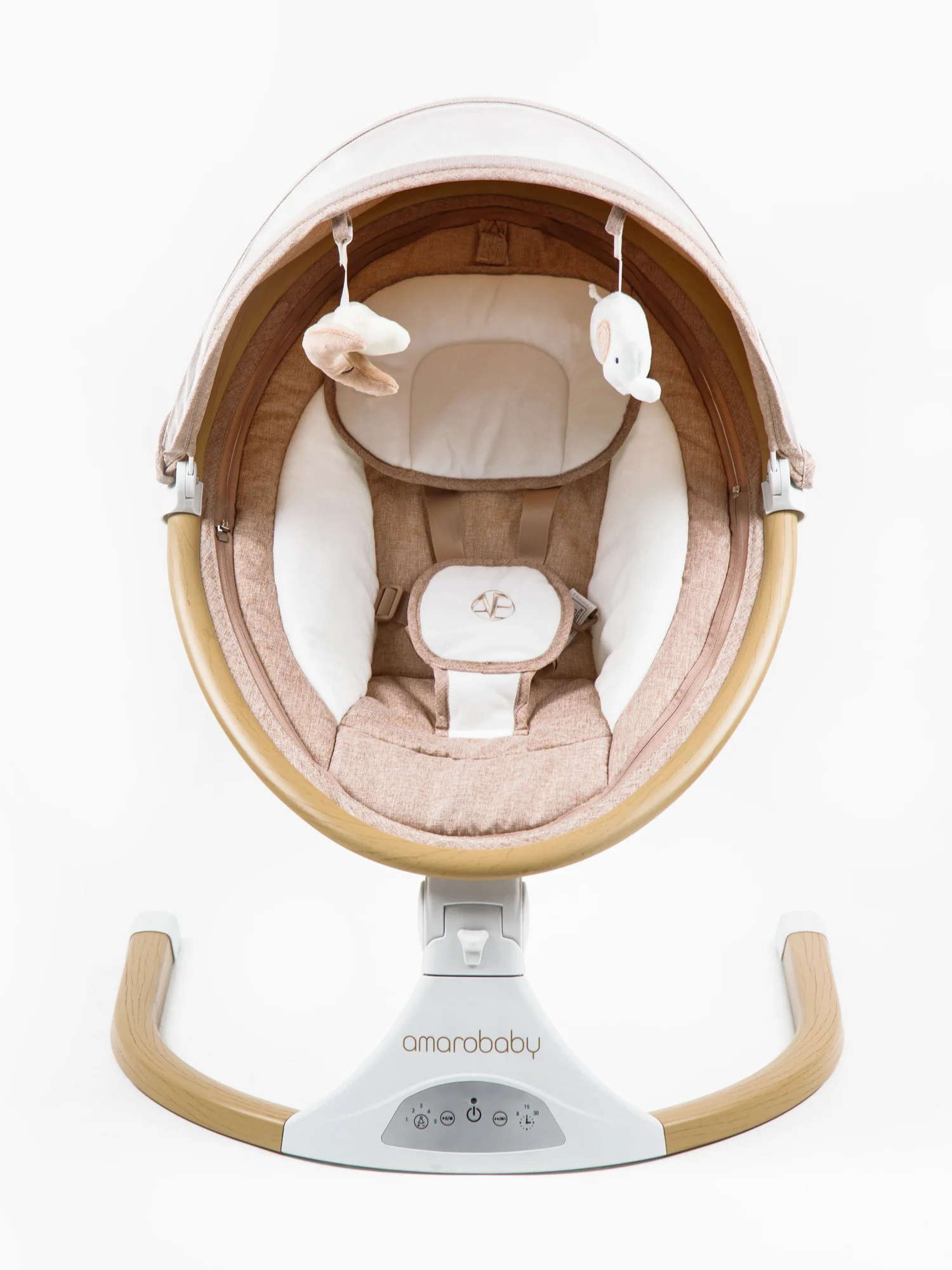 Серый качели электронные детские AMAROBABY ERGO SWING