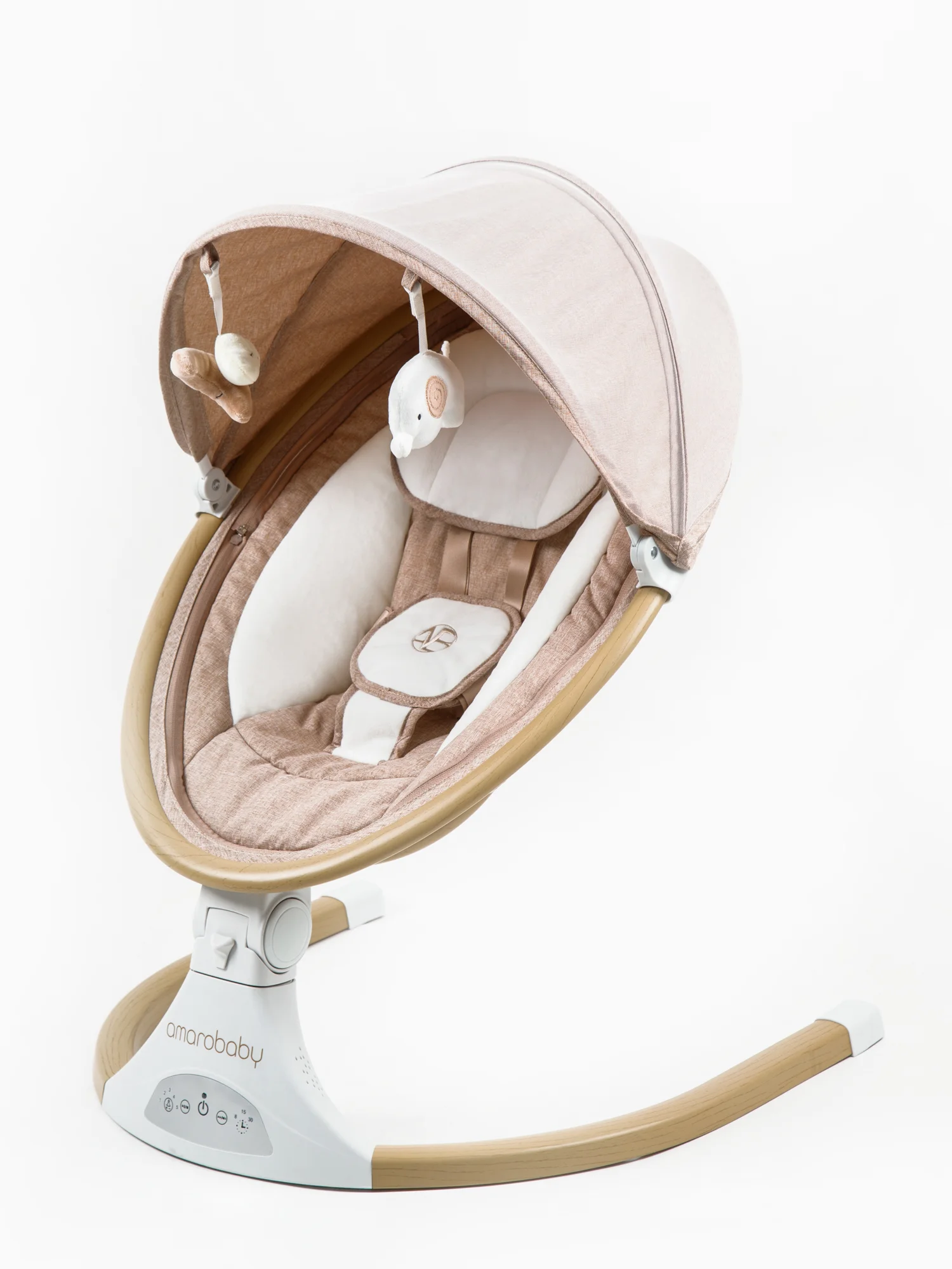 Серый качели электронные детские AMAROBABY ERGO SWING