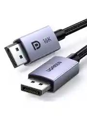 Серый кабель UGREEN DP118 (15384) Display Port Male To Male 16K Cable. Длина: 2м. Цвет: серый