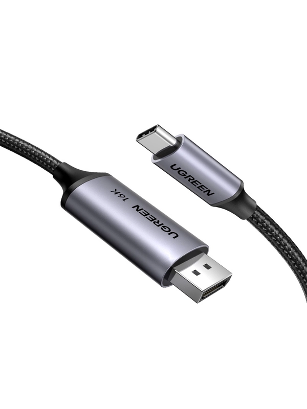 Кабель UGREEN CM707 (25865) USB-C to DisplayPort 16K@30Hz Cable. Длина: 2м. Цвет: серый