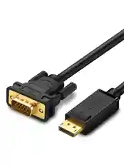 Черный кабель UGREEN DP105 (10247) DP Male to VGA Male Cable. Длина 1,5 м. Цвет: черный