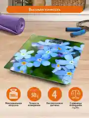 Голубой весы напольные HOME ELEMENT HE-SC904 электронные/ незабудки