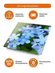 Голубой весы напольные HOME ELEMENT HE-SC904 электронные/ незабудки