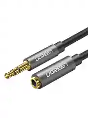 Серый кабель UGREEN AV118 (10592) 3.5mm Male to 3.5mm Female Extension Cable. Длина: 1м./серый