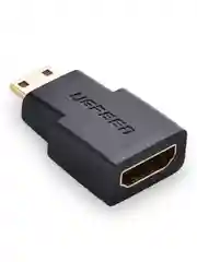 Черный адаптер UGREEN (20101) Mini HDMI Male to HDMI Female Adapter. Цвет: черный