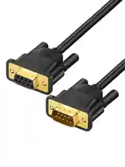 Черный кабель UGREEN DB101 (20153) DB9 RS-232 Male To Male Adapter Cable. Длина: 1,5м.