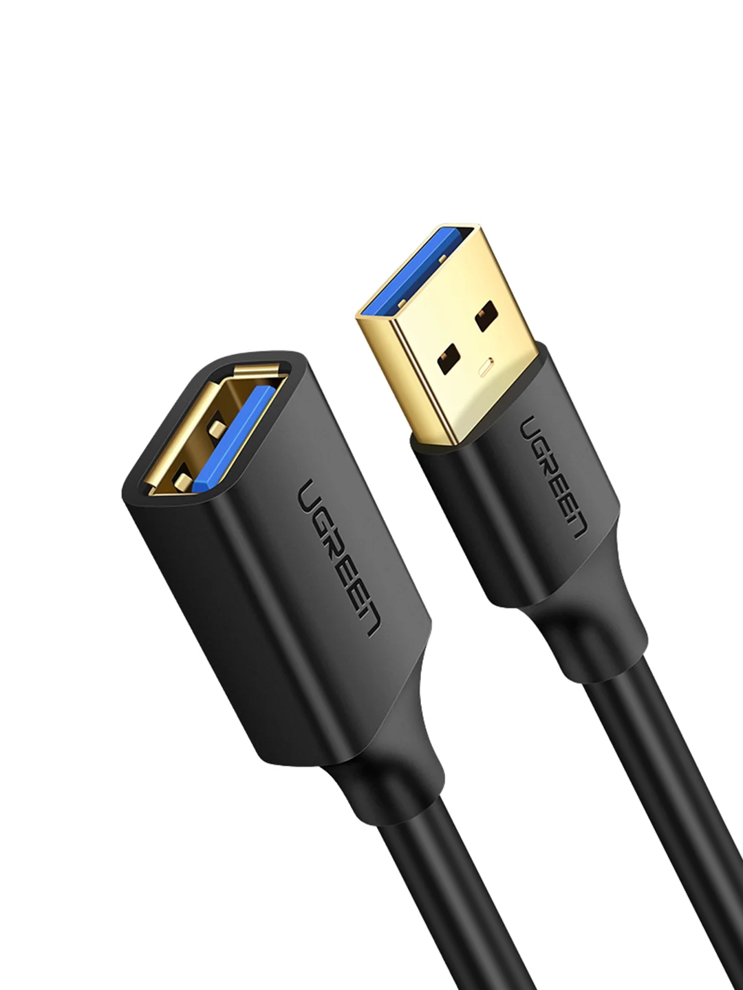 Черный кабель UGREEN US129 (30125) USB 3.0 Extension Male Cable. Длина: 0,5м. Цвет: черный