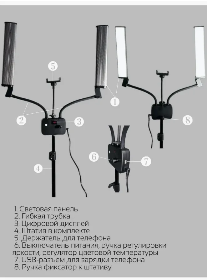 Светодиодная Лампа Гламкор 2.0, кольцевая лампа