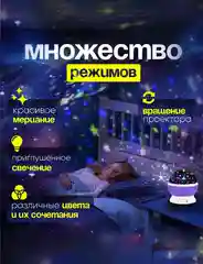 Фиолетовый детский ночник "Звездное небо"